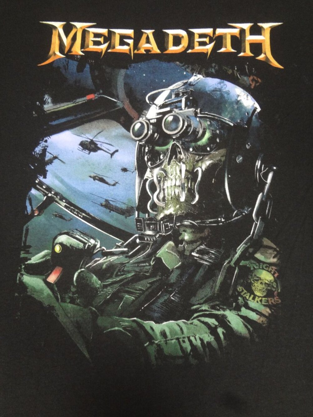 MEGADETH NIGHT STALKERS BLACK GRAPHIC TEE MENS SIZE 2XL T-SHIRT M111
